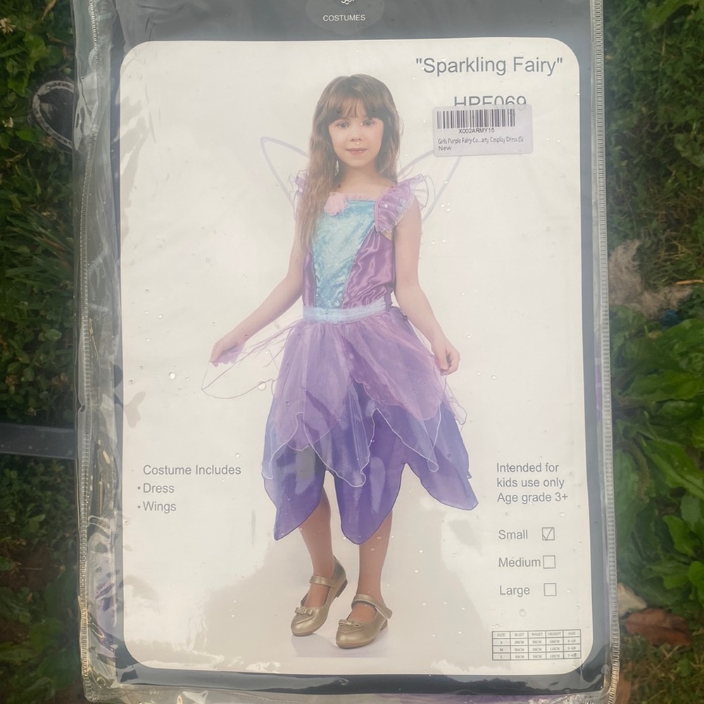 Sparkling Fairy Costume with dress and wings. Kids size small.